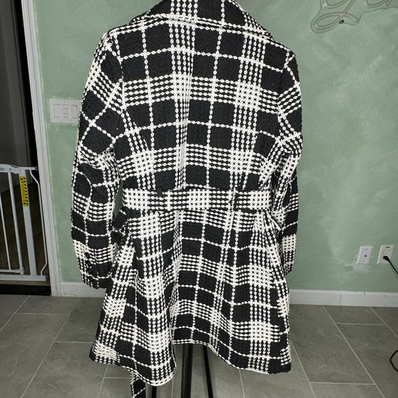 Black and White Checkered Coat - Picture 2 of 2